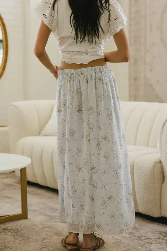 Bohme Luz Floral Maxi Skirt Blue Women Skirts