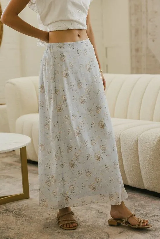 Bohme Luz Floral Maxi Skirt Blue Women Skirts