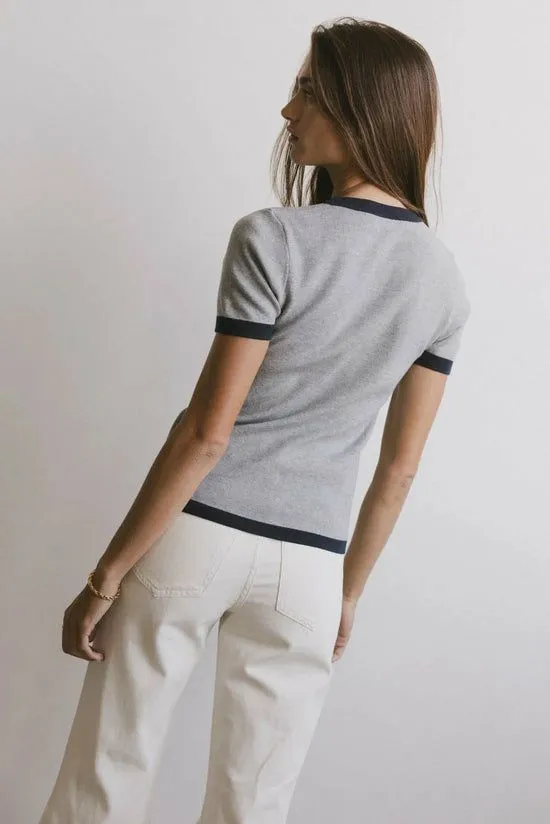 Bohme Maddie Ringer Sweater Top In Grey Grey Women Sweaters