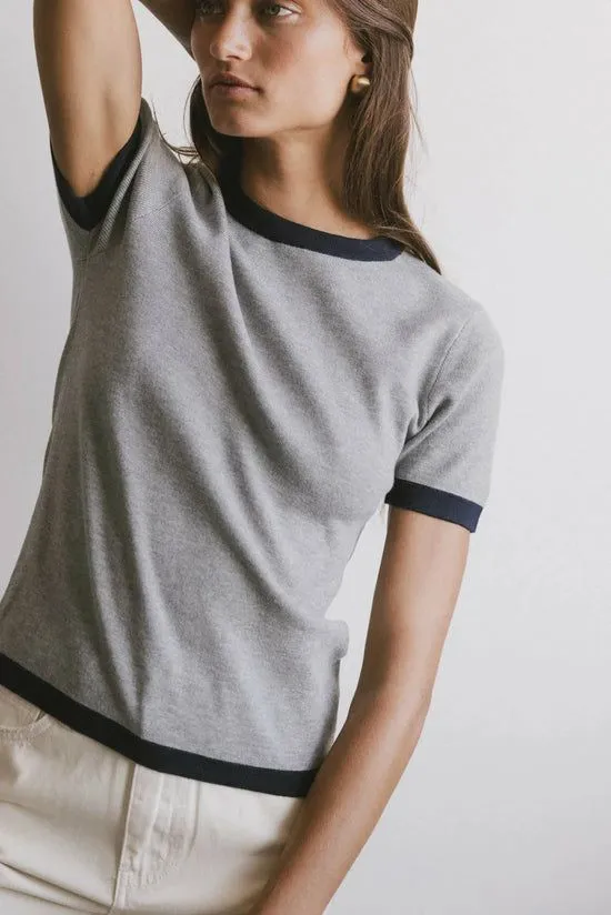 Bohme Maddie Ringer Sweater Top In Grey Grey Women Sweaters