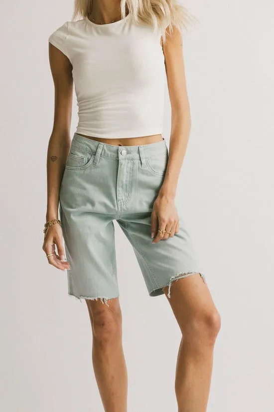 Bohme Marlene Denim Shorts In Seafoam Seafoam Women Bermudas