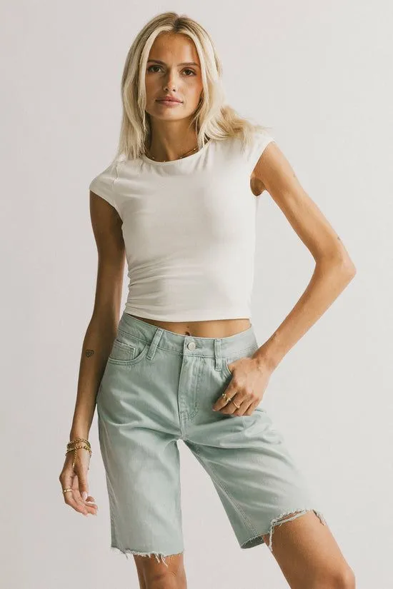 Bohme Marlene Denim Shorts In Seafoam Seafoam Women Bermudas