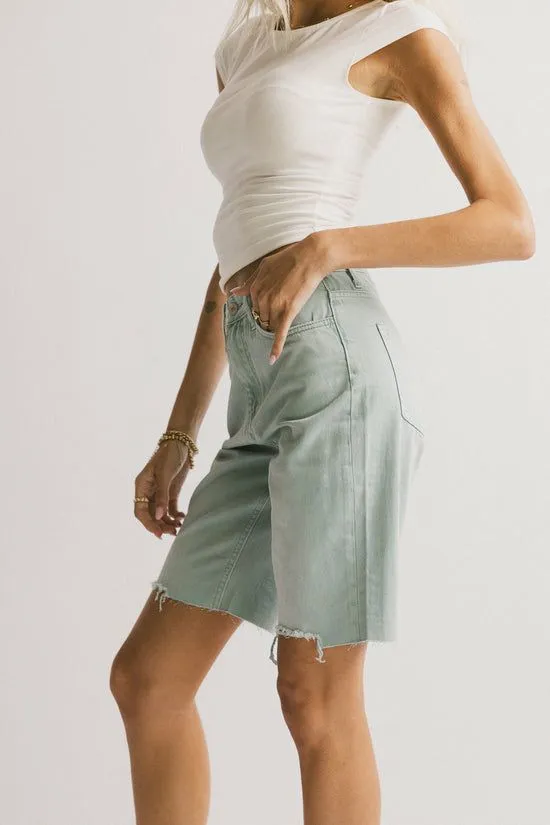 Bohme Marlene Denim Shorts In Seafoam Seafoam Women Bermudas
