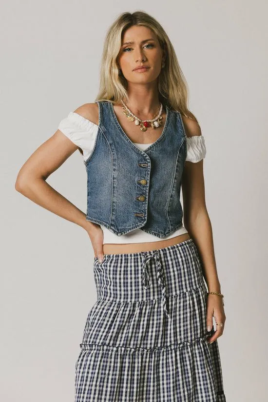 Bohme Maryanne Denim Vest Medium Wash Women Vests