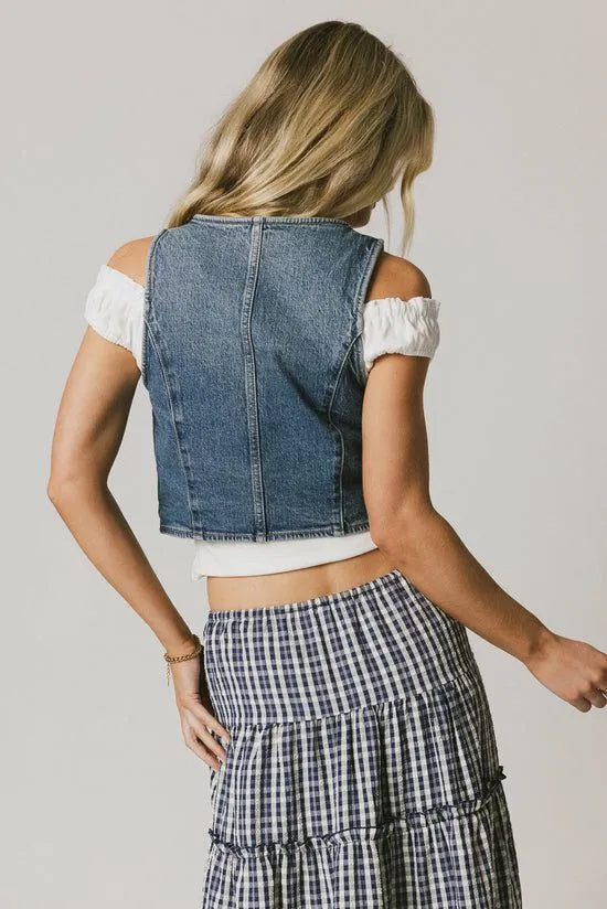 Bohme Maryanne Denim Vest Medium Wash Women Vests