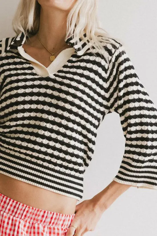 Bohme Mason Collared Sweater In Black Black Women Sweaters