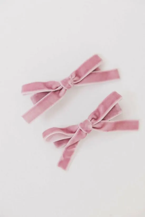 Bohme Mini Velvet Bow Clip In Pink Pink Women Hair Accessories Bohme Mini Velvet Bow Clip In Pink Pink Women Hair Accessories