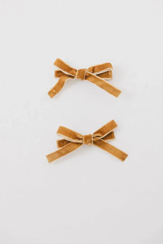 Bohme Mini Velvet Bow Clip In Yellow Yellow Women Hair Accessories Bohme Mini Velvet Bow Clip In Yellow Yellow Women Hair Accessories