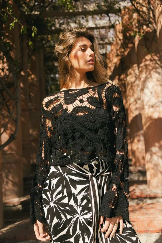 Bohme No Worries Crochet Top In Black Black Women Tops