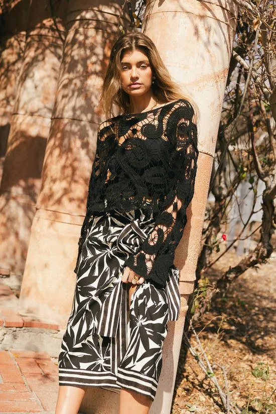 Bohme No Worries Crochet Top In Black Black Women Tops