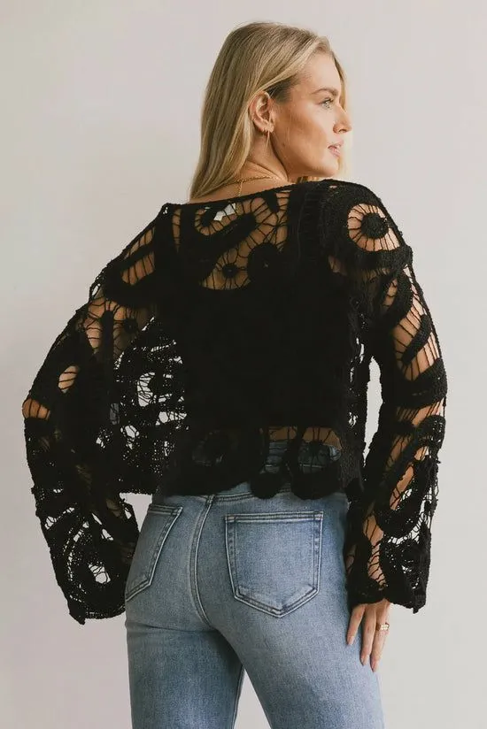 Bohme No Worries Crochet Top In Black Black Women Tops