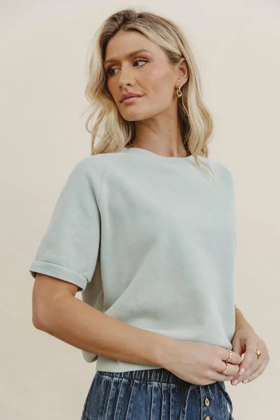 Bohme Pauly Short Sleeve Top In Sage Sage Women Tees and Tanks