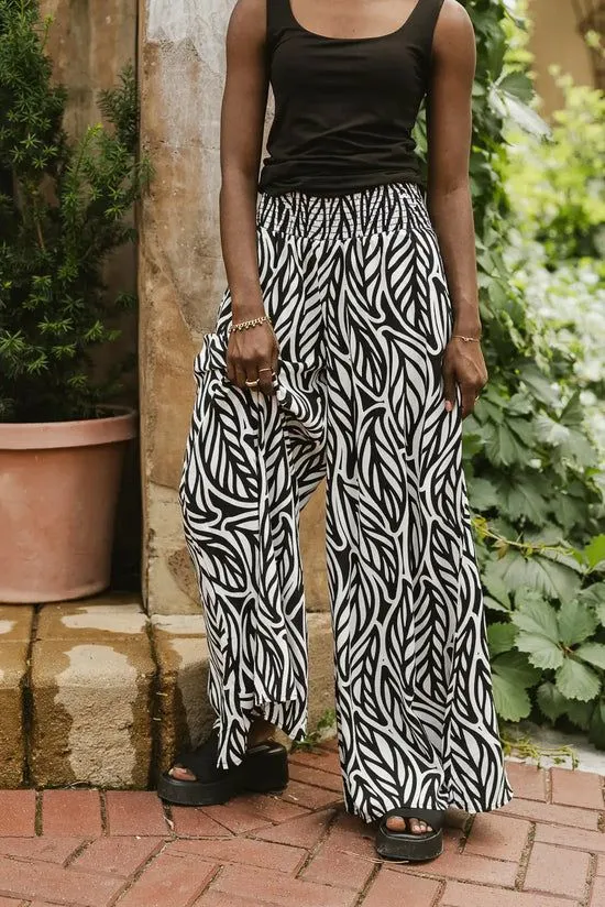 Bohme Petra Abstract Smocked Pants In Black Black Women All Bottoms