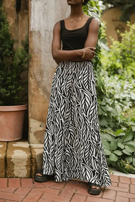 Bohme Petra Abstract Smocked Pants In Black Black Women All Bottoms