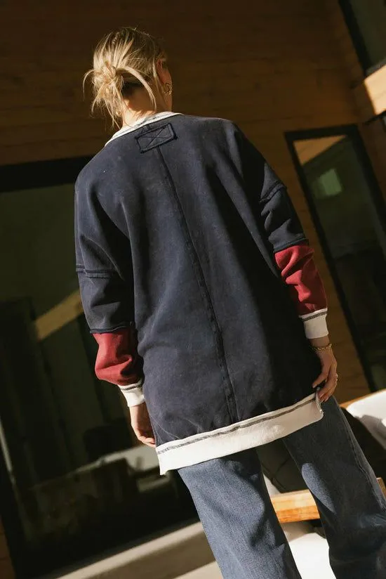 Bohme Play On Striped Crewneck Navy Women Sweaters