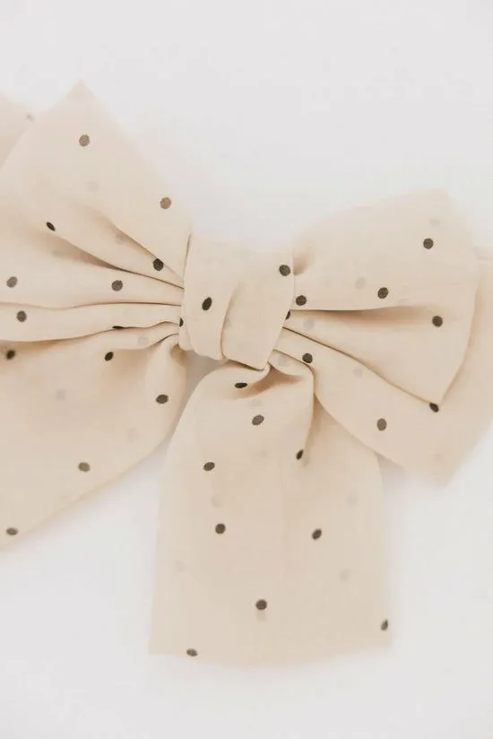 Bohme Polka Dot Bow Hair Clip In Ivory Ivory Women Hair Accessories Bohme Polka Dot Bow Hair Clip In Ivory Ivory Women Hair Accessories