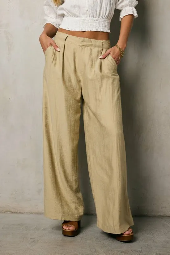 Bohme Quinlen Wide Leg Pants In Taupe Taupe Women All Bottoms