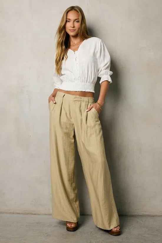 Bohme Quinlen Wide Leg Pants In Taupe Taupe Women All Bottoms