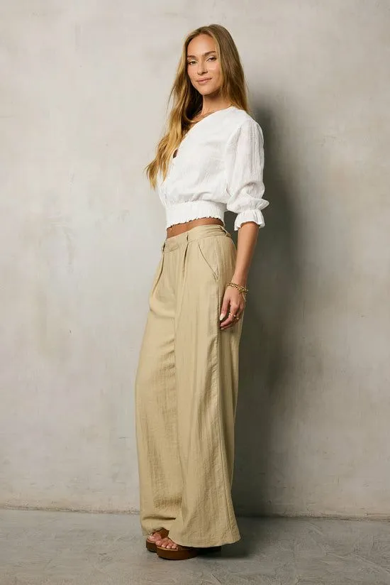 Bohme Quinlen Wide Leg Pants In Taupe Taupe Women All Bottoms