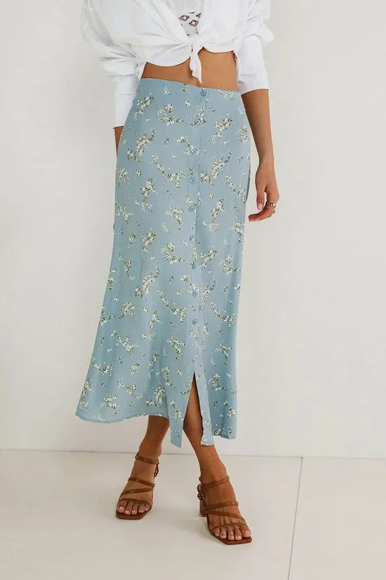 Bohme Rory Floral Skirt In Blue Blue Women Skirts