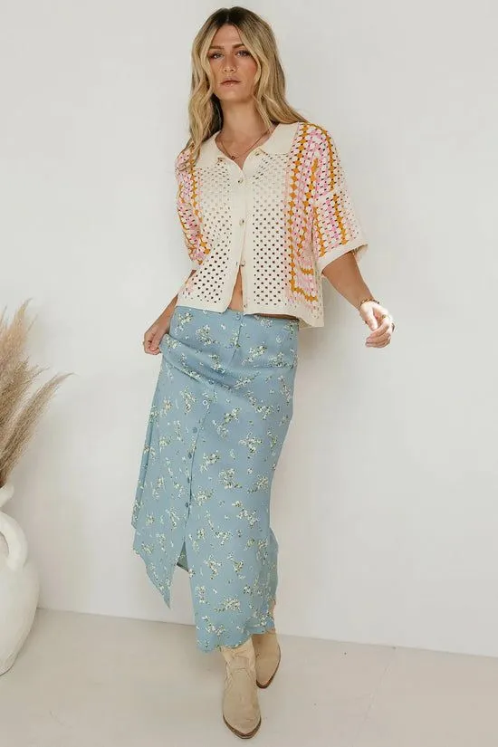 Bohme Rory Floral Skirt In Blue Blue Women Skirts