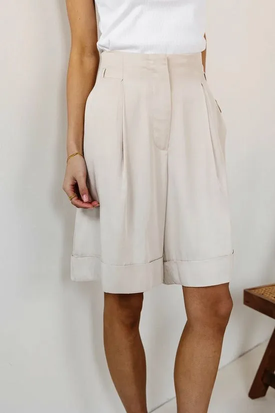Bohme Scottie Tie Shorts In Khaki Khaki Women Shorts