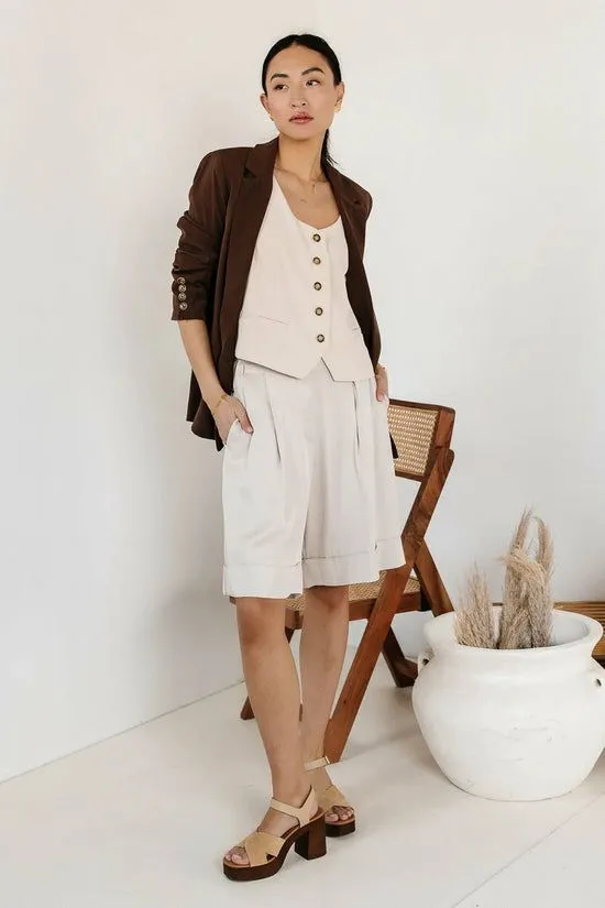 Bohme Scottie Tie Shorts In Khaki Khaki Women Shorts