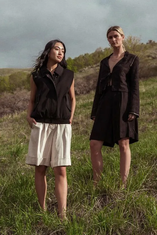 Bohme Scottie Tie Shorts In Khaki Khaki Women Shorts