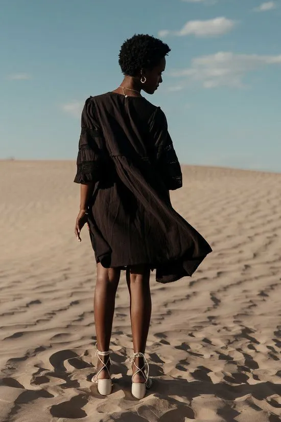 Bohme Serendipity Embroidered Midi Dress In Black Black Women Dresses