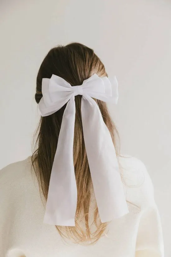 Bohme Sheer Oversized Bow White Women Hair Accessories