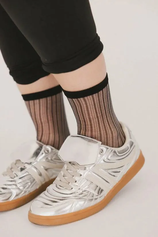 Bohme Sheer Striped Socks In Black Black Women Socks Bohme Sheer Striped Socks In Black Black Women Socks