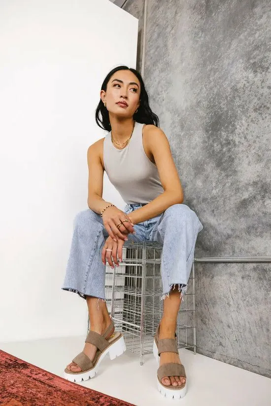 Bohme Sleek Jersey Solid Tank In Grey Grey Women Tees and Tanks