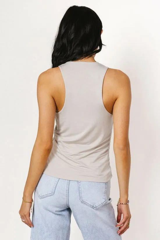 Bohme Sleek Jersey Solid Tank In Grey Grey Women Tees and Tanks