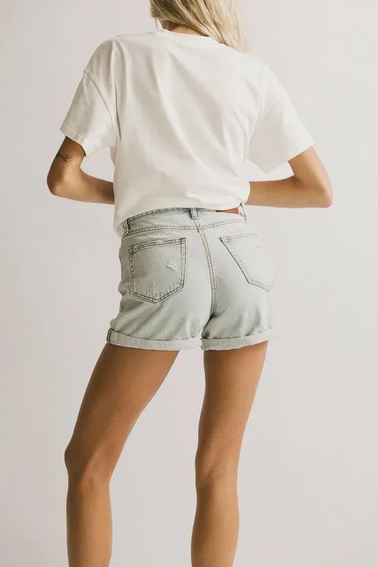 Bohme Sofi Distressed Denim Shorts Light Wash Women Shorts