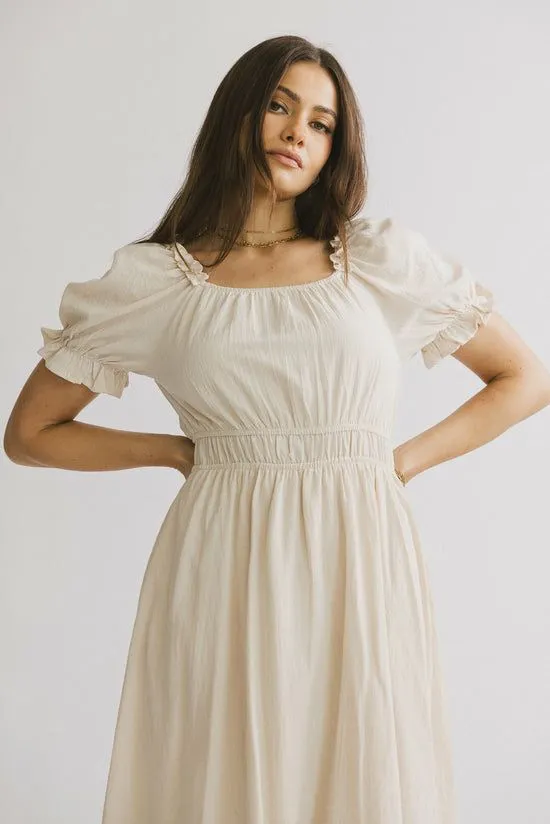 Bohme Sophia Midi Dress Oatmeal Women Dresses
