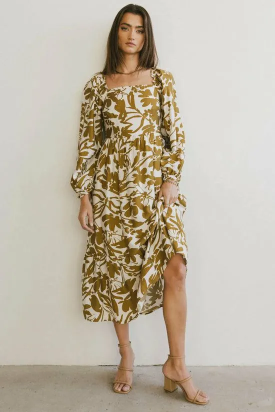 Bohme Soren Midi Dress In Mustard Mustard Women Dresses