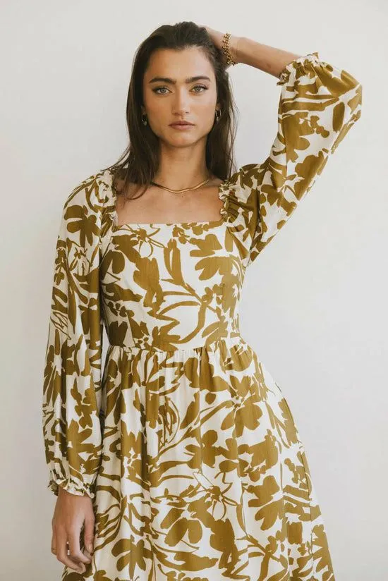 Bohme Soren Midi Dress In Mustard Mustard Women Dresses