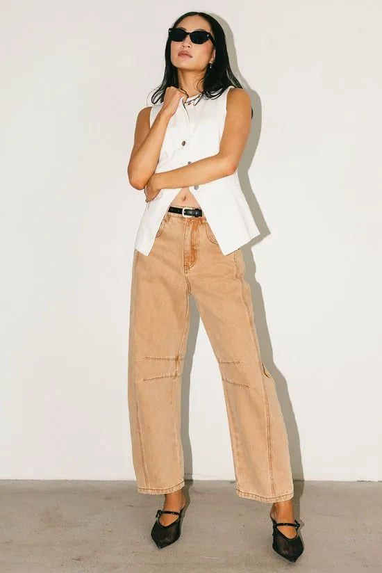 Bohme Stella Denim Vest White Women Vests