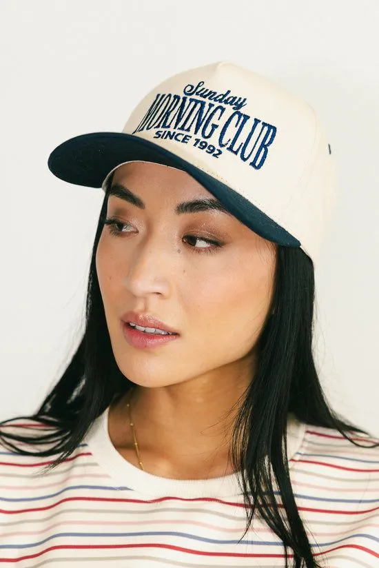 Bohme Sunday Morning Club Baseball Cap Navy Women Hats
