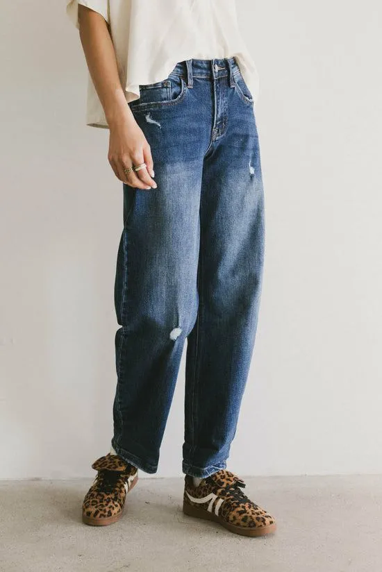 Bohme Tara Cuffed Barrel Jeans Dark Wash Women All Bottoms