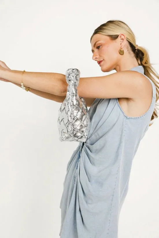 Bohme Tasha Woven Crossbody In Silver Silver Women Bags Bohme Tasha Woven Crossbody In Silver Silver Women Bags