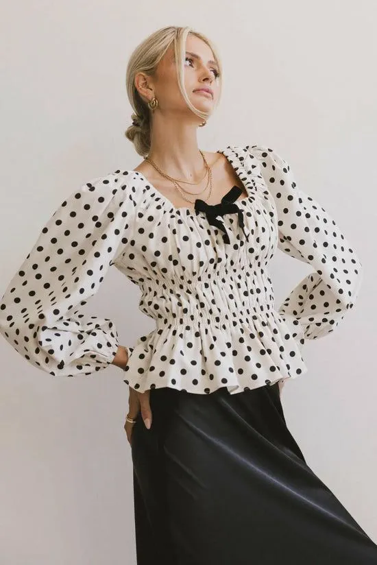 Bohme The Velveteen Bow Blouse Ivory Women Blouses