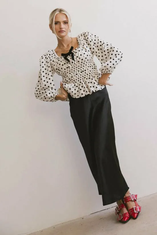 Bohme The Velveteen Bow Blouse Ivory Women Blouses