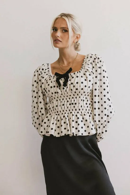 Bohme The Velveteen Bow Blouse Ivory Women Blouses