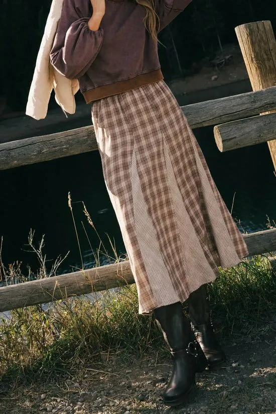 Bohme Tully Pleated Maxi Skirt Brown Women Skirts