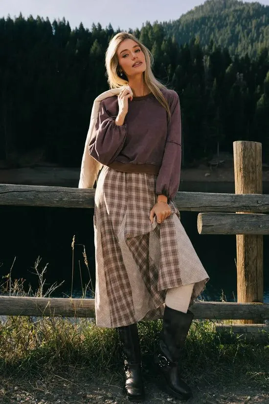 Bohme Tully Pleated Maxi Skirt Brown Women Skirts
