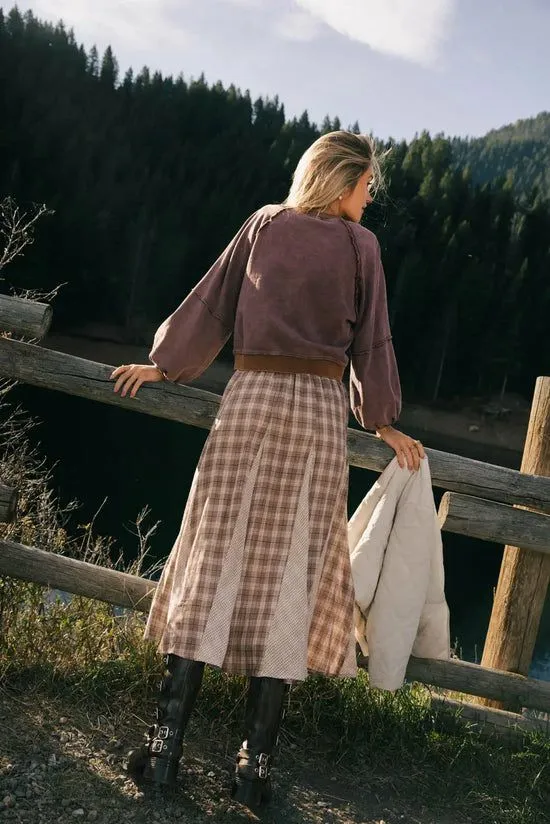 Bohme Tully Pleated Maxi Skirt Brown Women Skirts