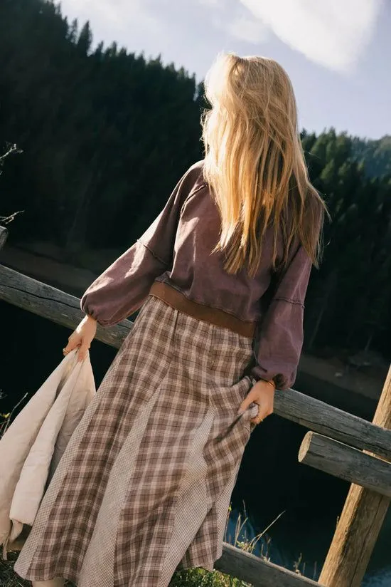 Bohme Tully Pleated Maxi Skirt Brown Women Skirts