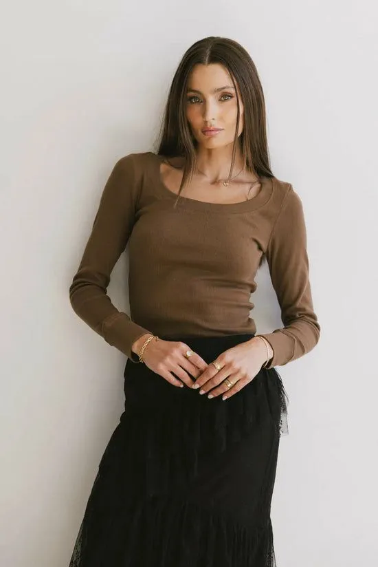 Bohme Tylar Scoop Neck Top In Brown Brown Women Tees and Tanks