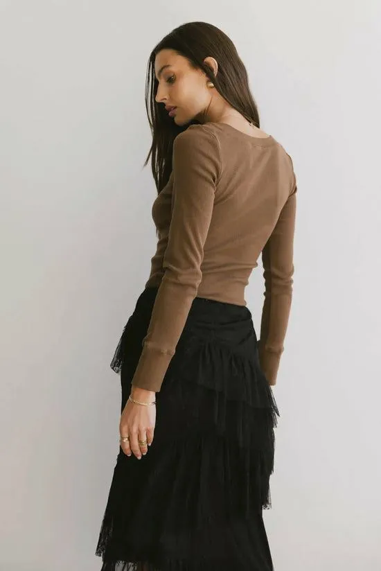 Bohme Tylar Scoop Neck Top In Brown Brown Women Tees and Tanks
